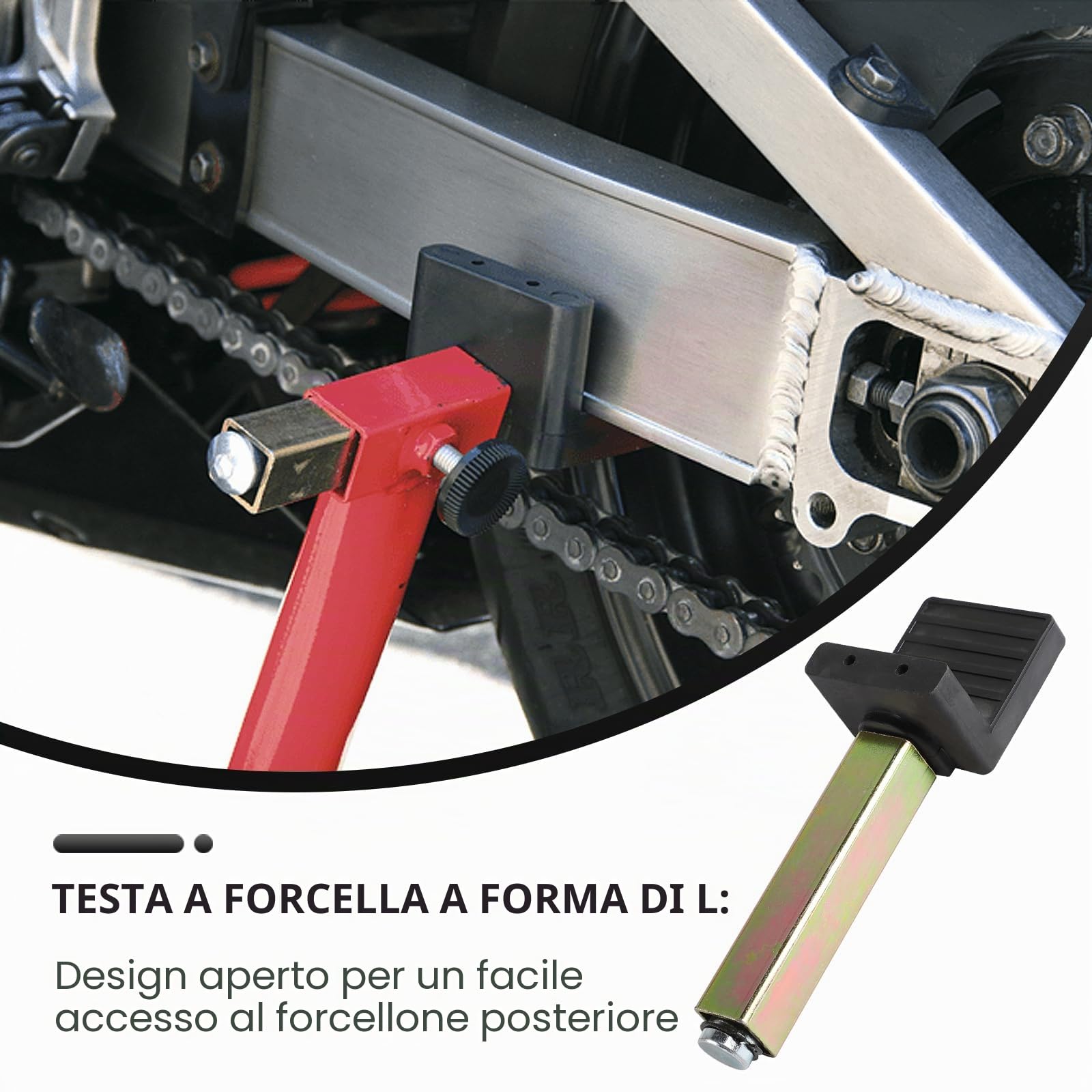 EFUTURETIME 2 Pezzi Adattatore Cavalletto per Cavalletto Moto Posteriore Universale 20 X 20 X 118 mm, Manutenzione Del Garage, Pulizia Della Moto, Forma L