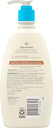 Vista 20 de Aveeno Baby Set de regalo de cuidado diario con extracto de avena y avena prebiótica, contiene loción corporal hidratante diaria y jabón suave