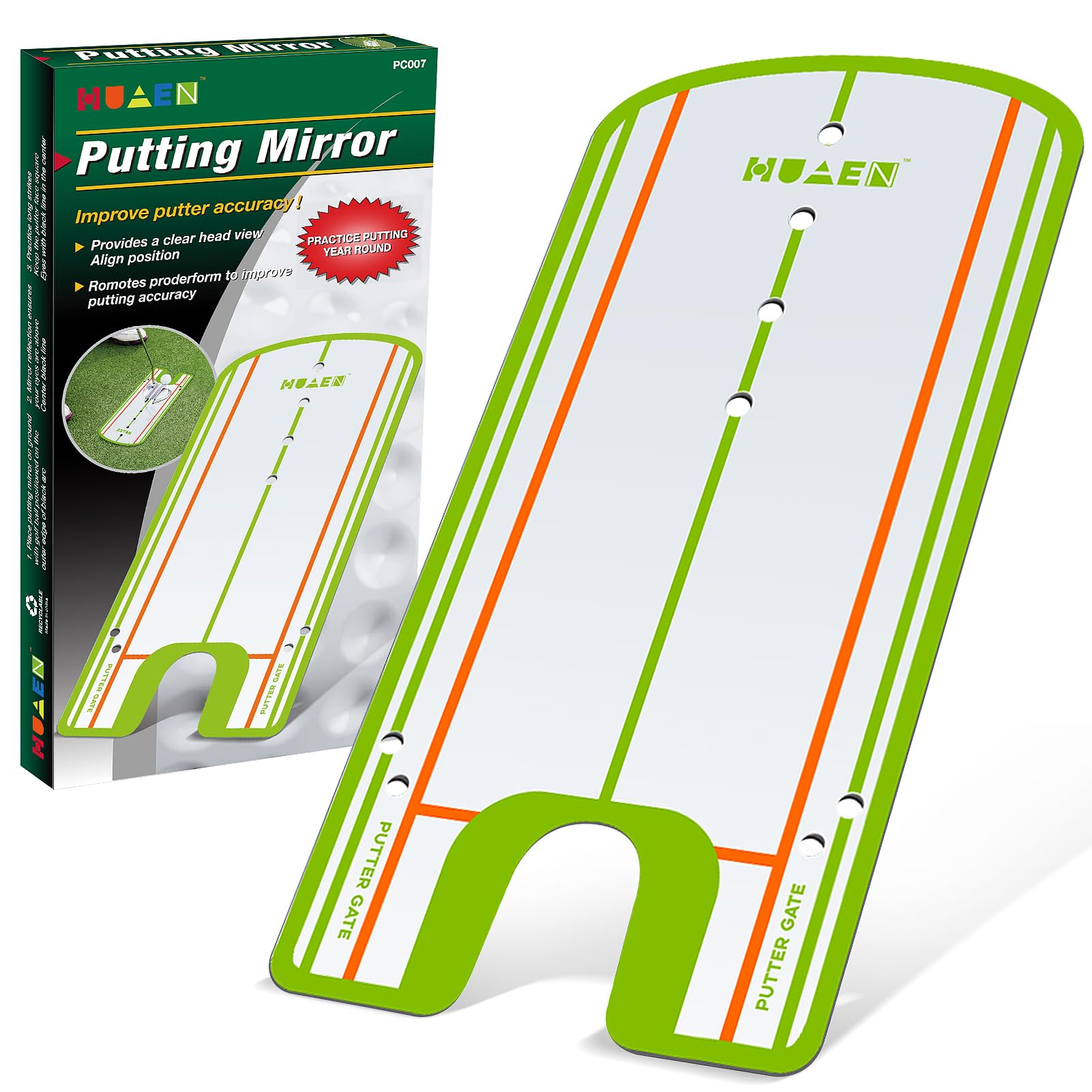 HUAEN Golf Putting Alignment Mirror