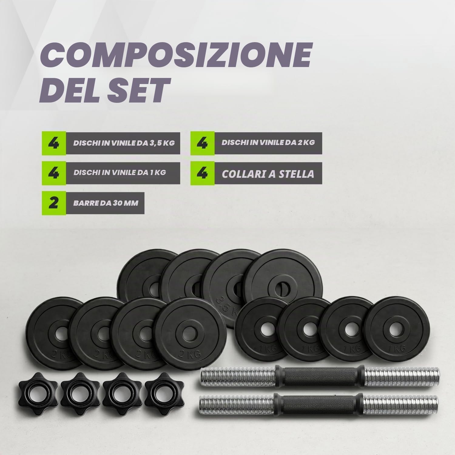 VirtuFit Manubri – Manubri – Regolabili – Vinile – 2 x 14 kg (28 kg)