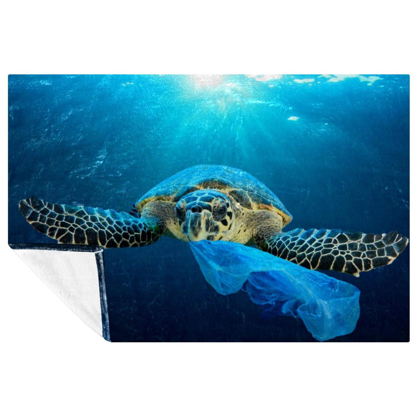Sac en plastique imprimé Turtles Eat : jeté de lit doux pour pique-nique et camping