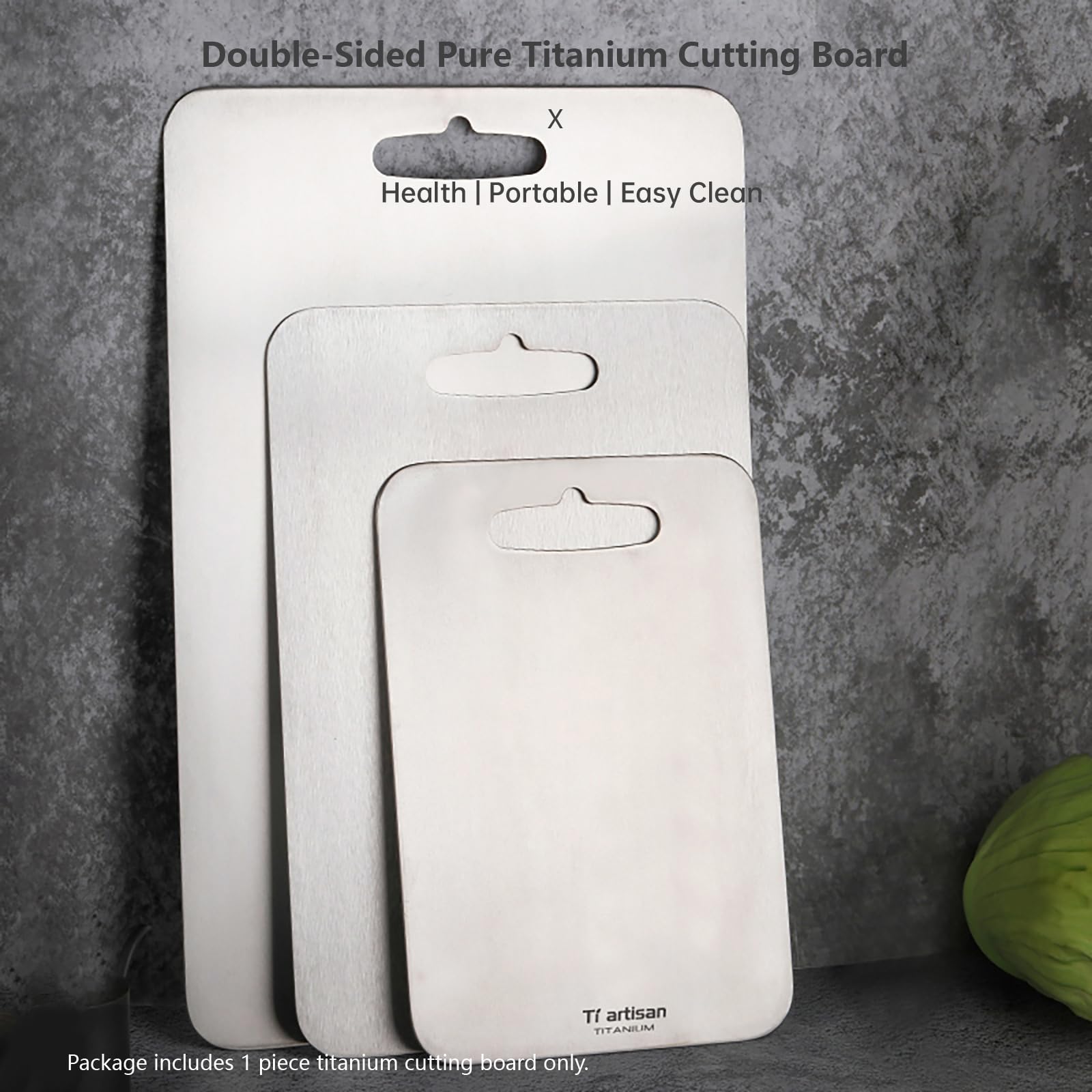 Ti Artisan Tabla de cortar de titanio, de doble cara, ligera para camping, cocina (mediana)
