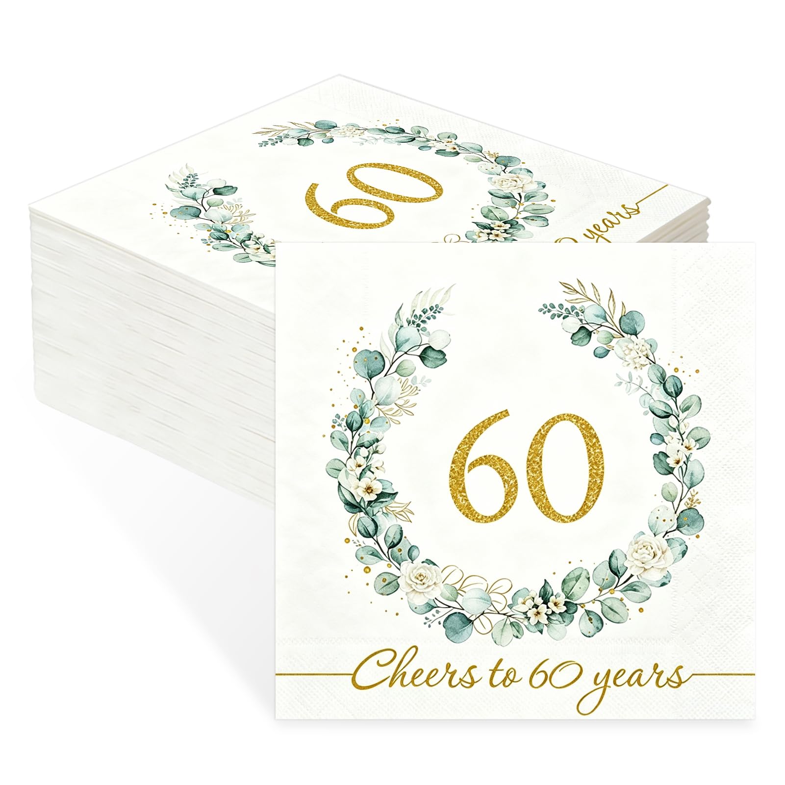 60th Birthday Napkins, 60th Birthday Decorations, 60th Birthday