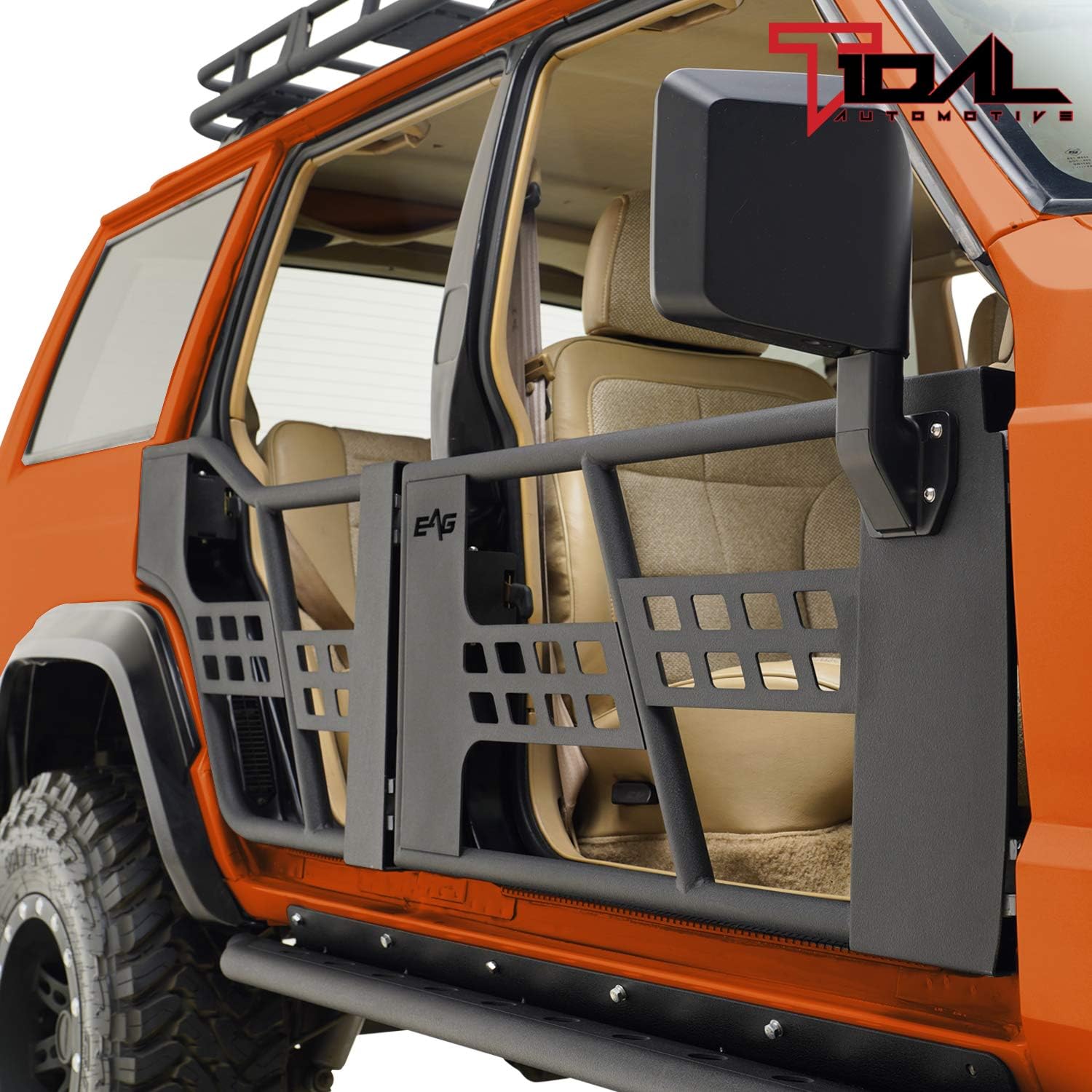 EAG Steel Tubular Doors with Mirrors 4PCS Fit for 1984-1996 Cherokee XJ