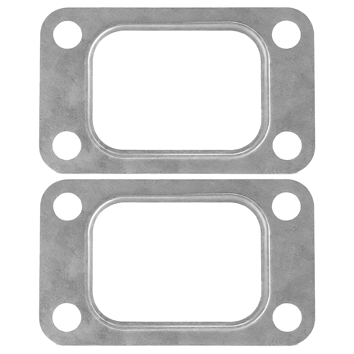 Turbo Exhaust Manifold Gasket, Stainless Steel 4-Hole Turbocharger Gasket, High Temperature Universal Intake & Exhaust Seal Compatible with T3 / T4 Turbochargers for Performance Vehicles (T4 4Pcs)