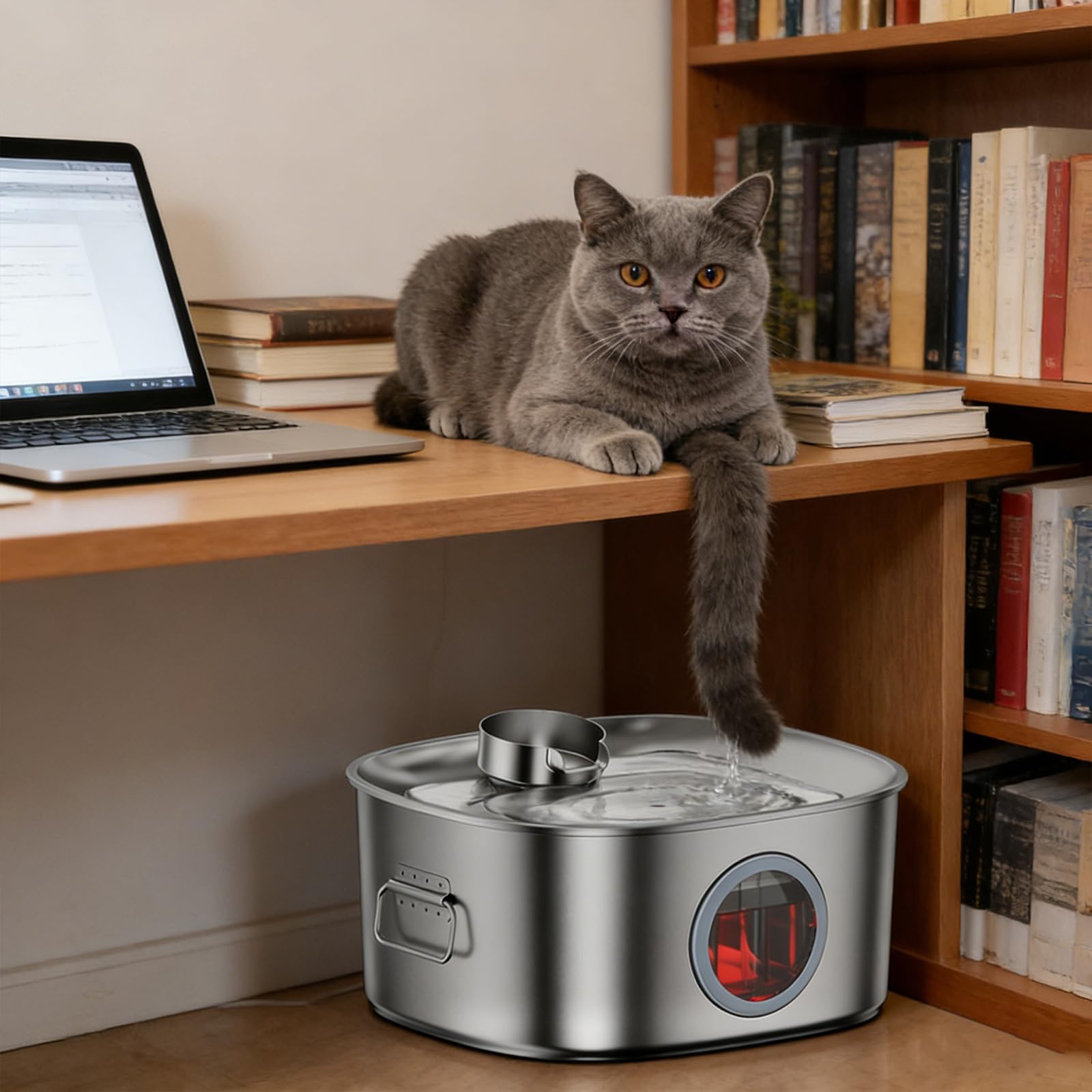 Distributore automatico di acqua di grande capacità per la filtrazione dell'acciaio inossidabile dell'animale domestico pompe silenziose fontana per la casa ciotola del cane di grande capacità