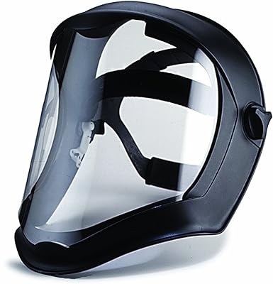 Uvex S8510 Bionic Shield, Black Matte Face Shield, Clear Polycarbonate Anti-Fog/Hardcoat Lens, 3 Pack