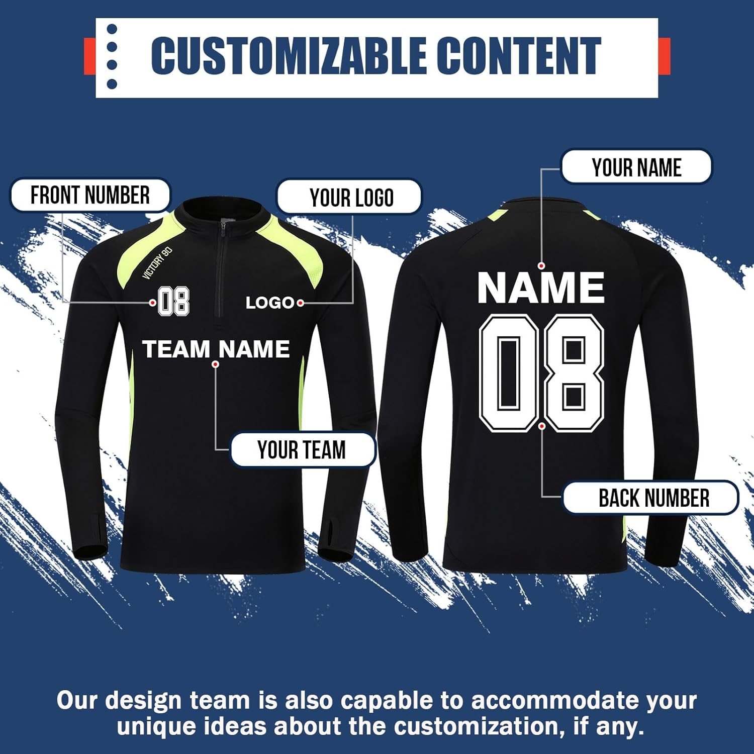 Custom Soccer Training Top Long Sleeve Jerseys Uniforms for Men Women Boys Girls Sports Team Spirit Wear