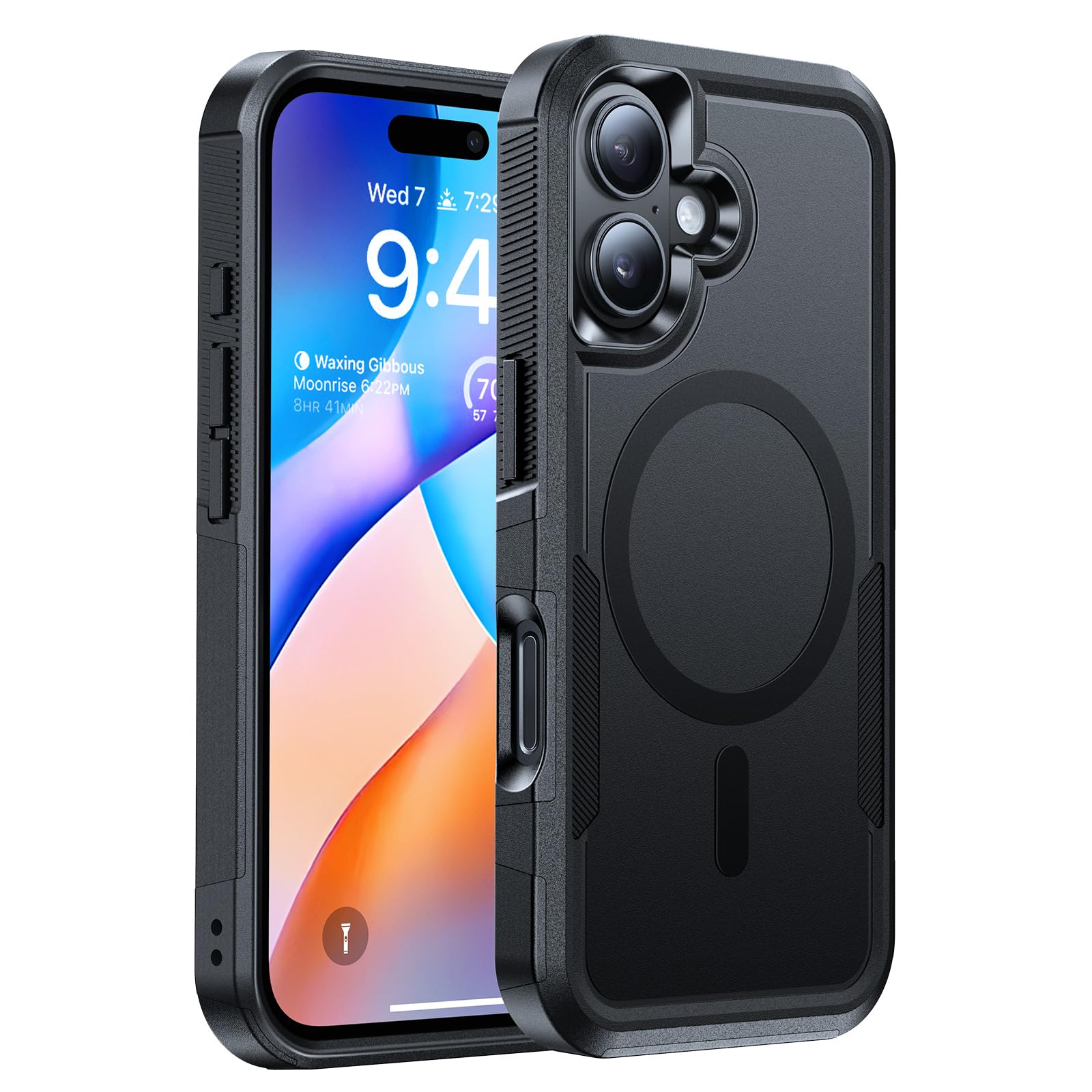DEVISELOVE Magnetic for iPhone 16 Case Rugged Dual-Layer Shockproof Black | Military-Grade Heavy Duty Protection, Fit for Magsafe, Matte Finish Scratch Resistant Anti-Fingerprint, Anti-Slip Phone Cover