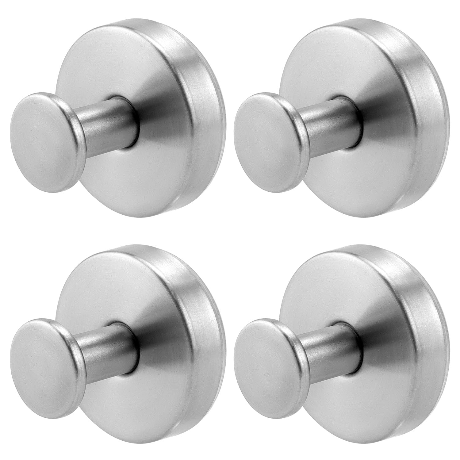 QWORK® 4 PCS Stainless Steel Suction Hooks - Diamater 2.4 Inch/60mm, Holds up to 11lbs/5kg