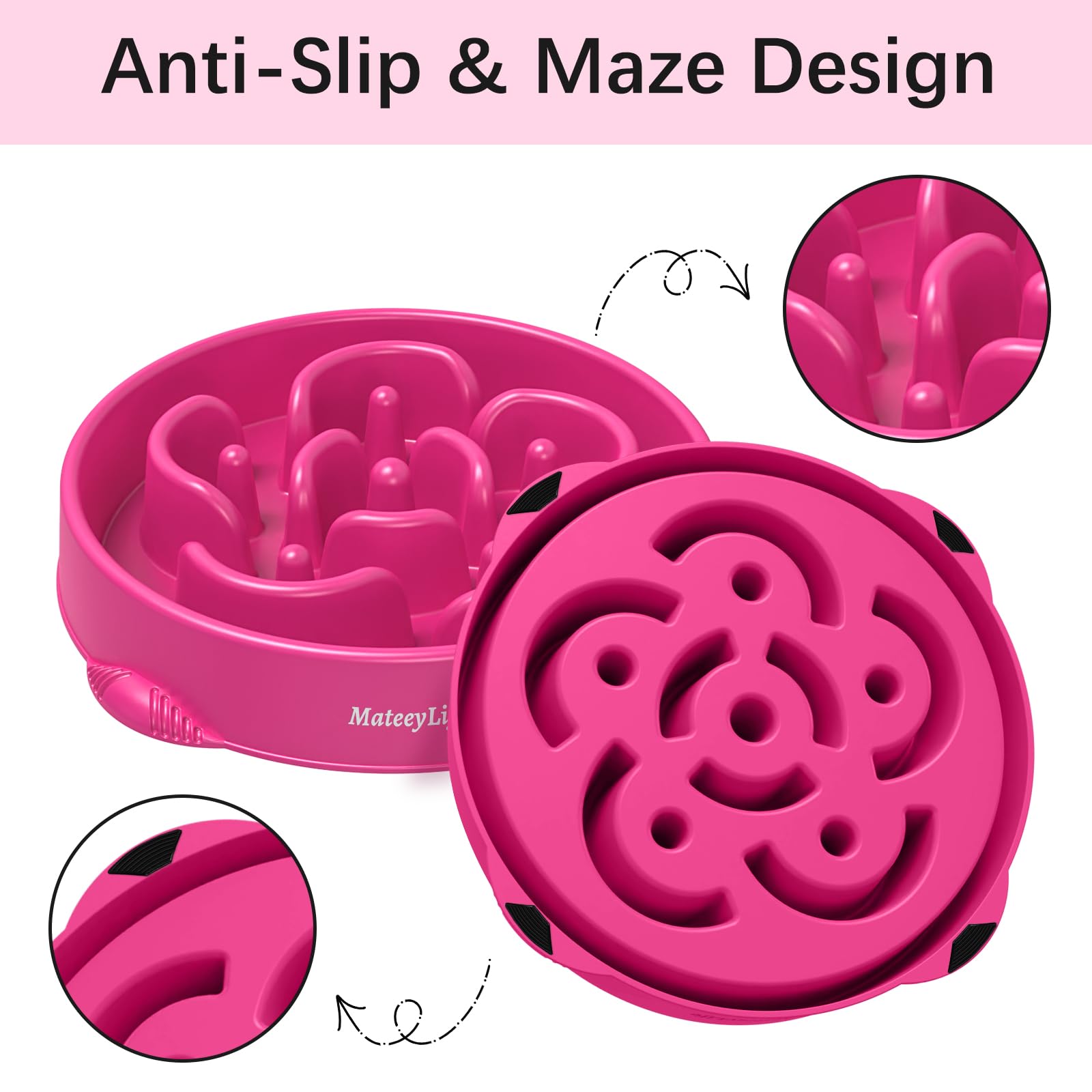Snapklik.com : Large Slow Feeder Dog Bowls, Anti-Choking Puzzle Dog ...