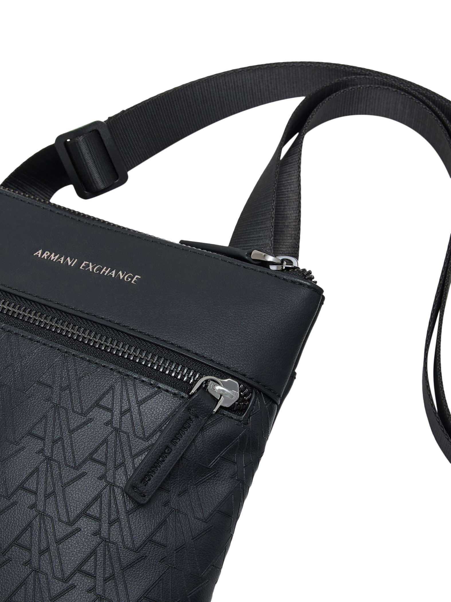 Armani Exchange Męski Płaska Torba Listonoszka Na Ramię, Black, One Size