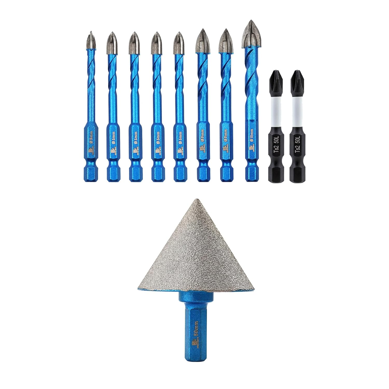 Masonry Drill Bit Set and Diamond Beveling Chamfer Bits