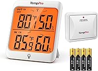 Vista 9 de Hidrómetro ThermoPro TP62 digital e inalámbrico para interior y exterior, medidor de temperatura y humedad con pantalla LCD de retroiluminación