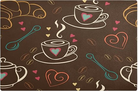 Heart Croissant Coffee Machine Mat 