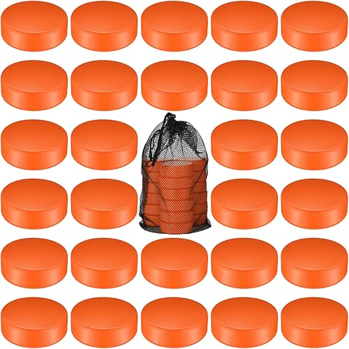 Miniatura 7 de Wettarn Mini discos de hockey sobre hielo de espuma deportiva de 3 pulgadas para interiores con bolsa de malla para niños y adultos, práctica y