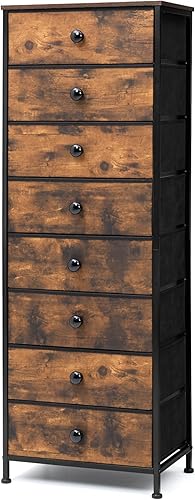 Miniatura 9 de Crestlive Products Cajonera alta, torre de almacenamiento de 7 cajones de tela, cómodas - Unidad organizadora vertical para dormitorio, pasillo,