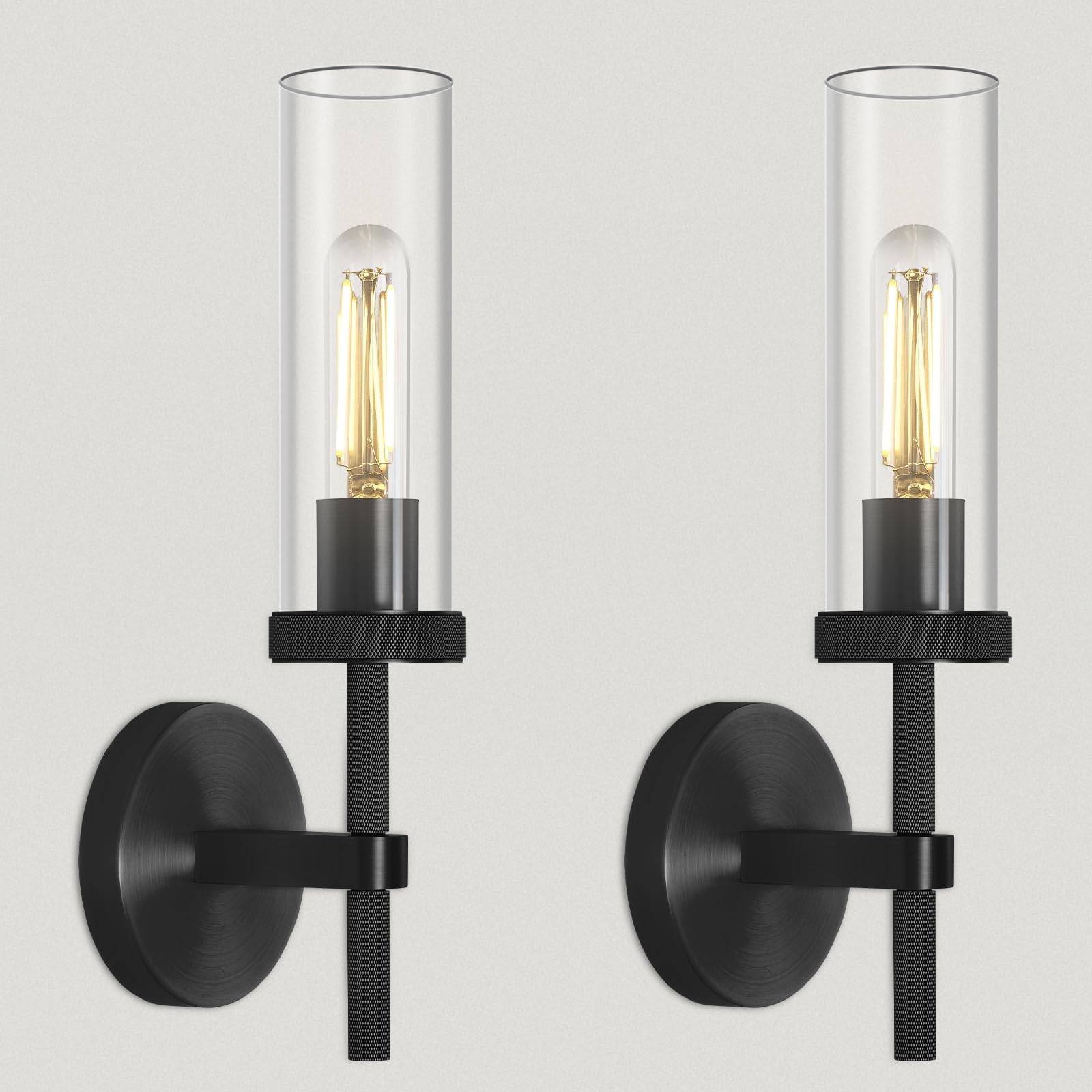 Black Wall Sconces Set of Two, 14