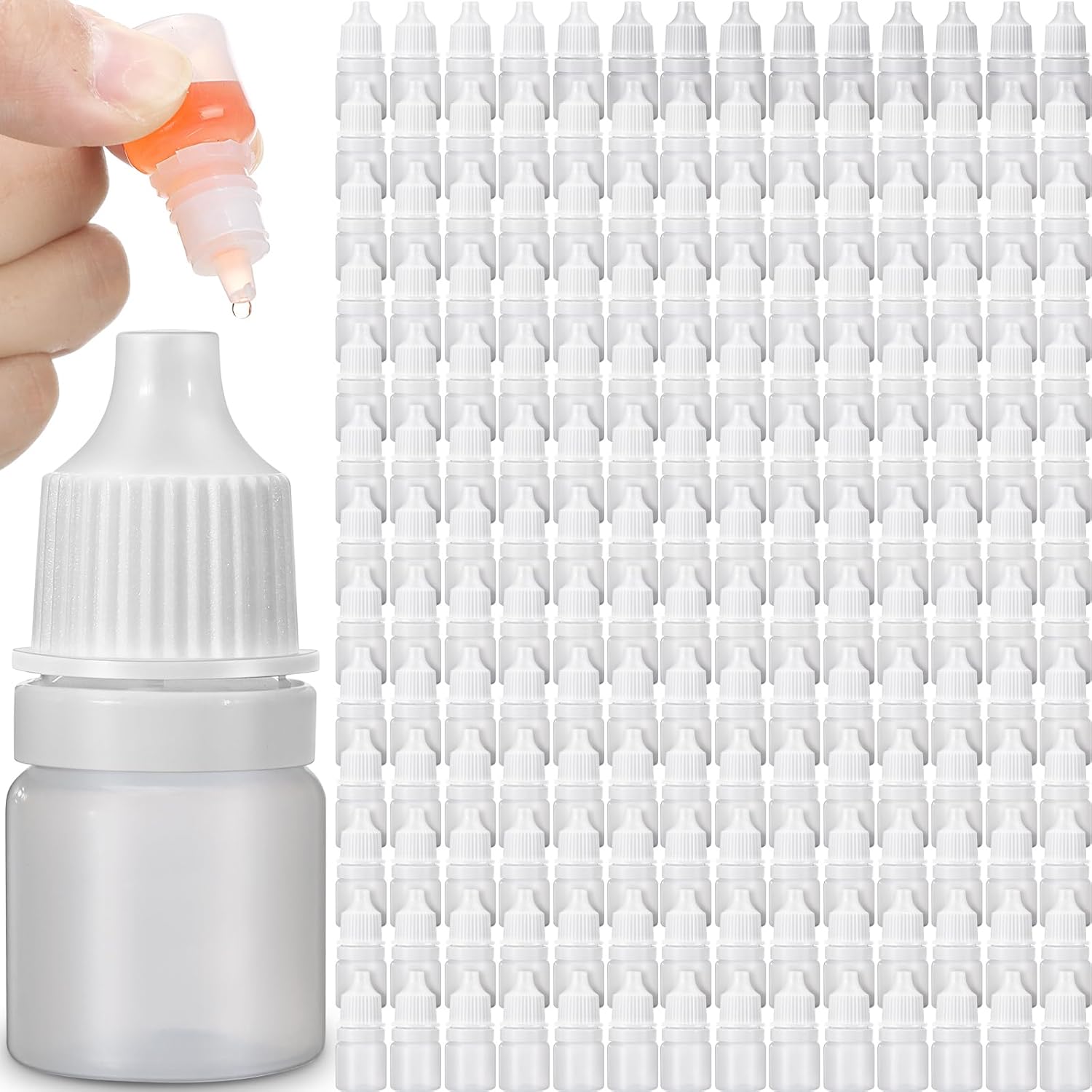Umigy 200 Pcs Dropper Bottles Empty Eye Dropper Bottle Small Liquid Plastic Container 3 ml Portable Squeezable with Caps and Plug for Oil Eye Liquid Storage