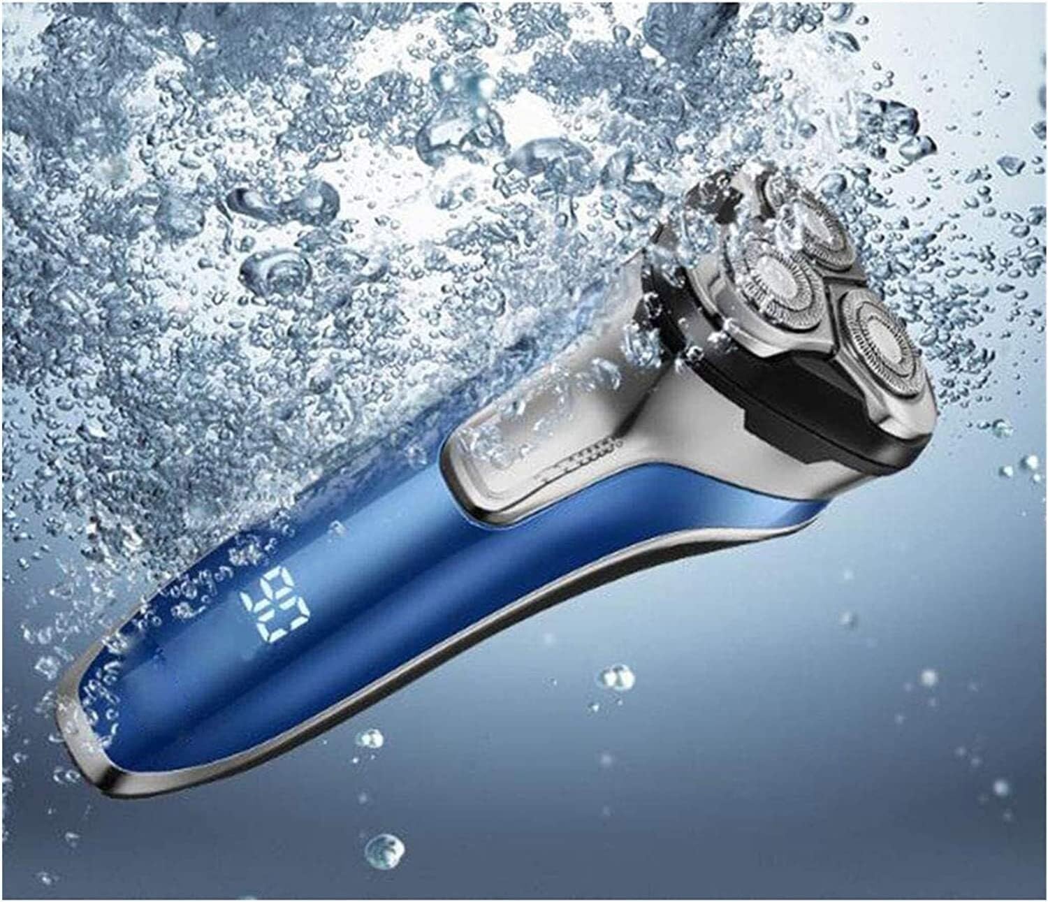 GeRRiT Rasoio Elettrico, Rasoio Elettrico Ricaricabile Rasoi Rotanti Wet & Dry Impermeabili al 100% for Uomo Rasoi da Barba Elettrici con Rifinitore Pop-up, Display LED