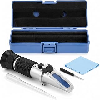 QWORK Imker Refraktometer, mit automatischer Temperaturkompensation, Brix 0-80%, Handrefraktometer f&uuml;r Honig, Kondensmilch, Pflanzen&ouml;le, Sirupmelasse usw