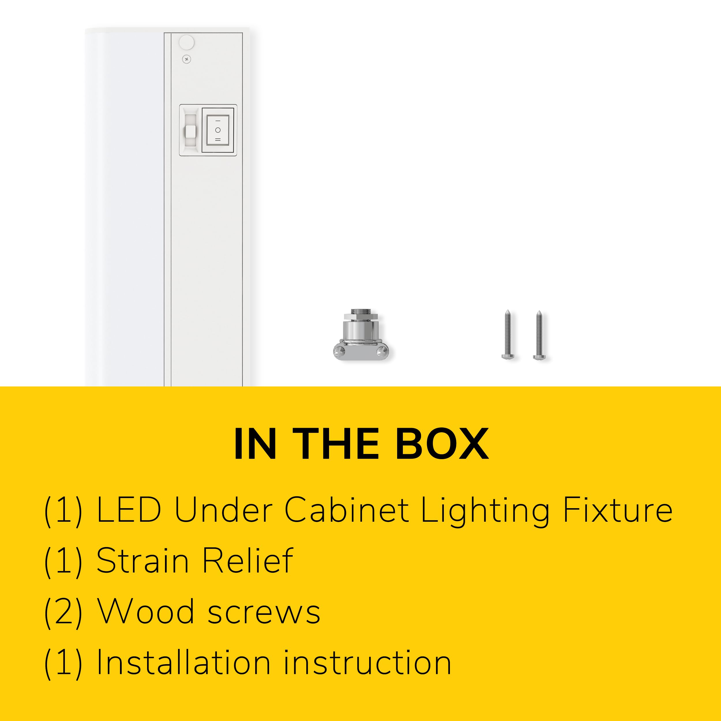 GETINLIGHT Luces LED regulables cableadas solo de 3 colores para debajo del gabinete, 61 cm, blanco suave (3000 K), blanco brillante (4000 K), luz blanca diurna (5000 K), acabado blanco mate