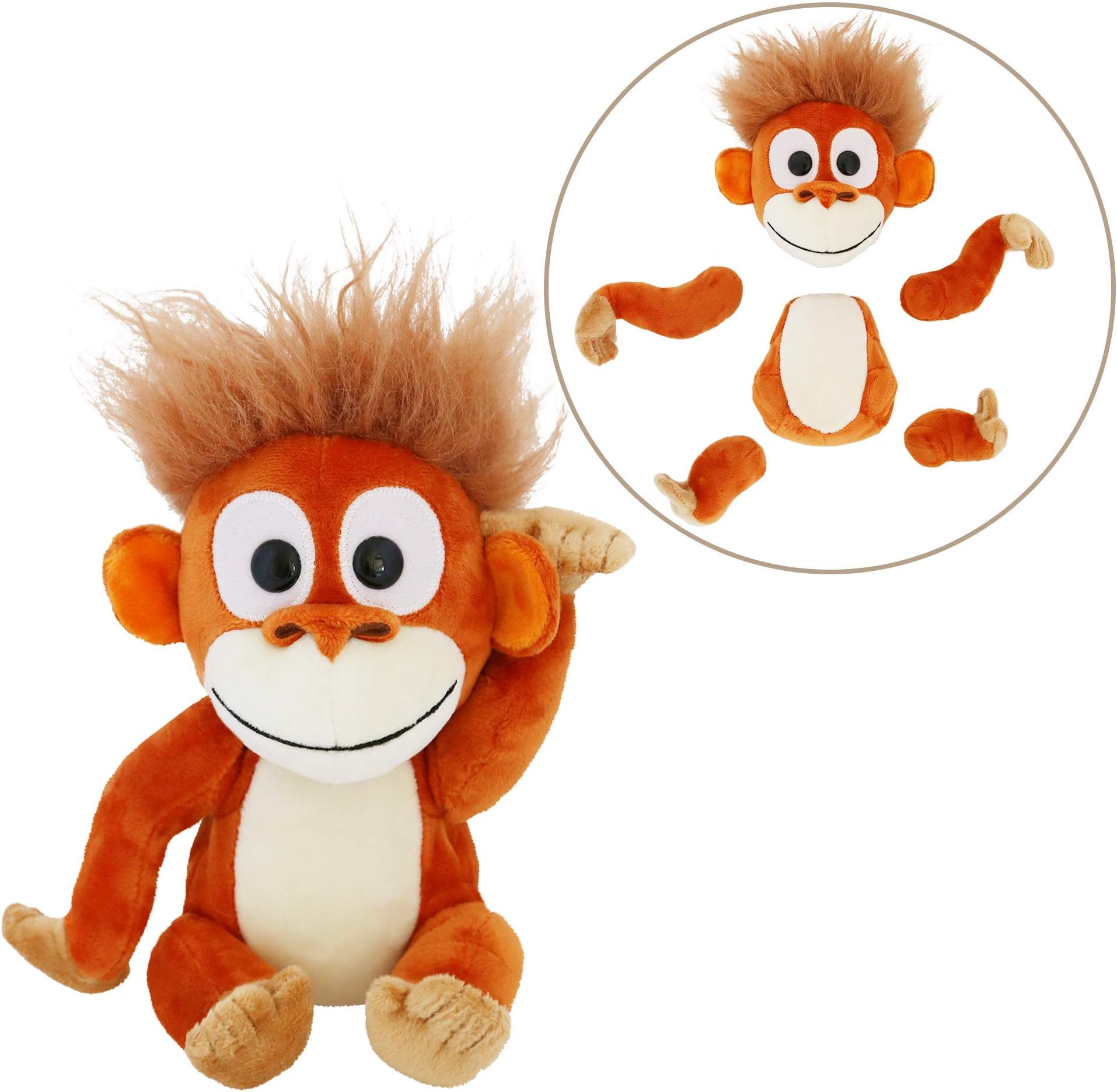 Magnetic Randy Orangutan Stuffed Animal Plush, 7.5" , Orange