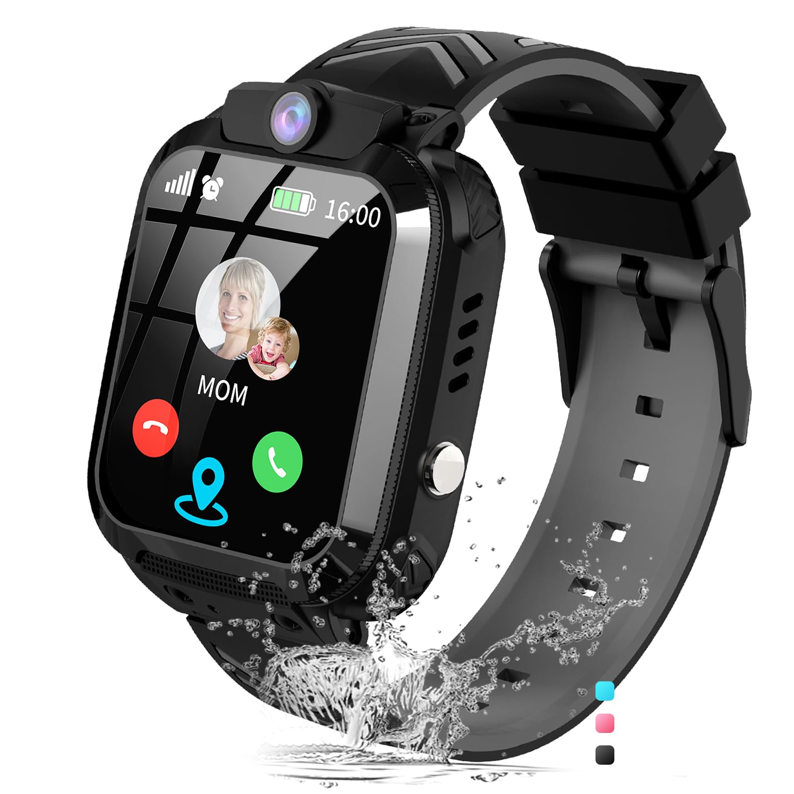 JUBUNRER Reloj Inteligente Niño con GPS y Llamadas SOS Chat de Voz Despertador Cámara Juego Resistente Al Agua Modelo de Clase Smartwatch para Niños Reloj Inteligente Niña 3 4 5 6 7 8 9 10 11 12 Años