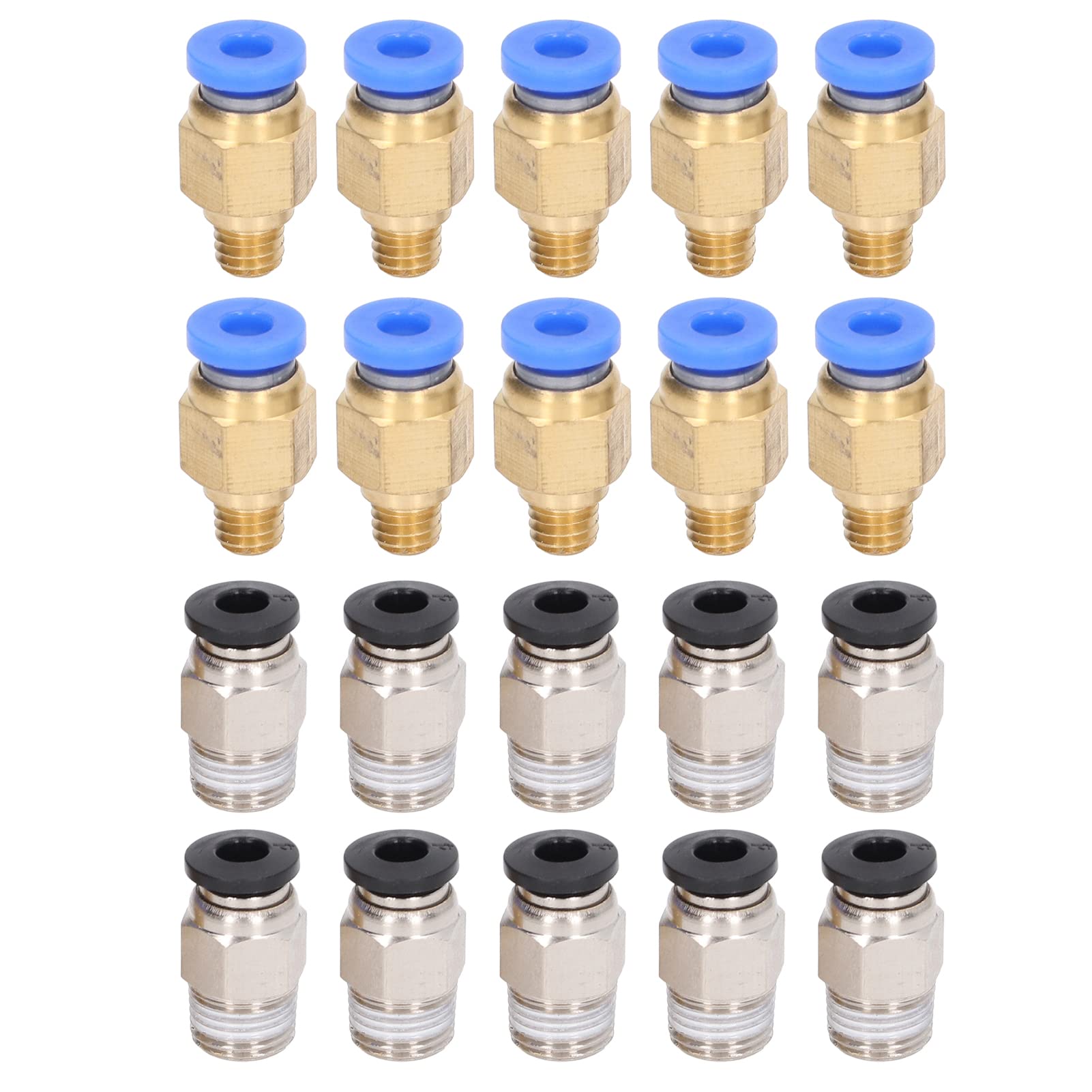 Produktbild von 20 Stück M6 Außengewinde Stecker, 4 Mm Durchmesser, Pneumatik-Verbinder Schnellkupplung – Von Uxcell, Metall/Kunststoff