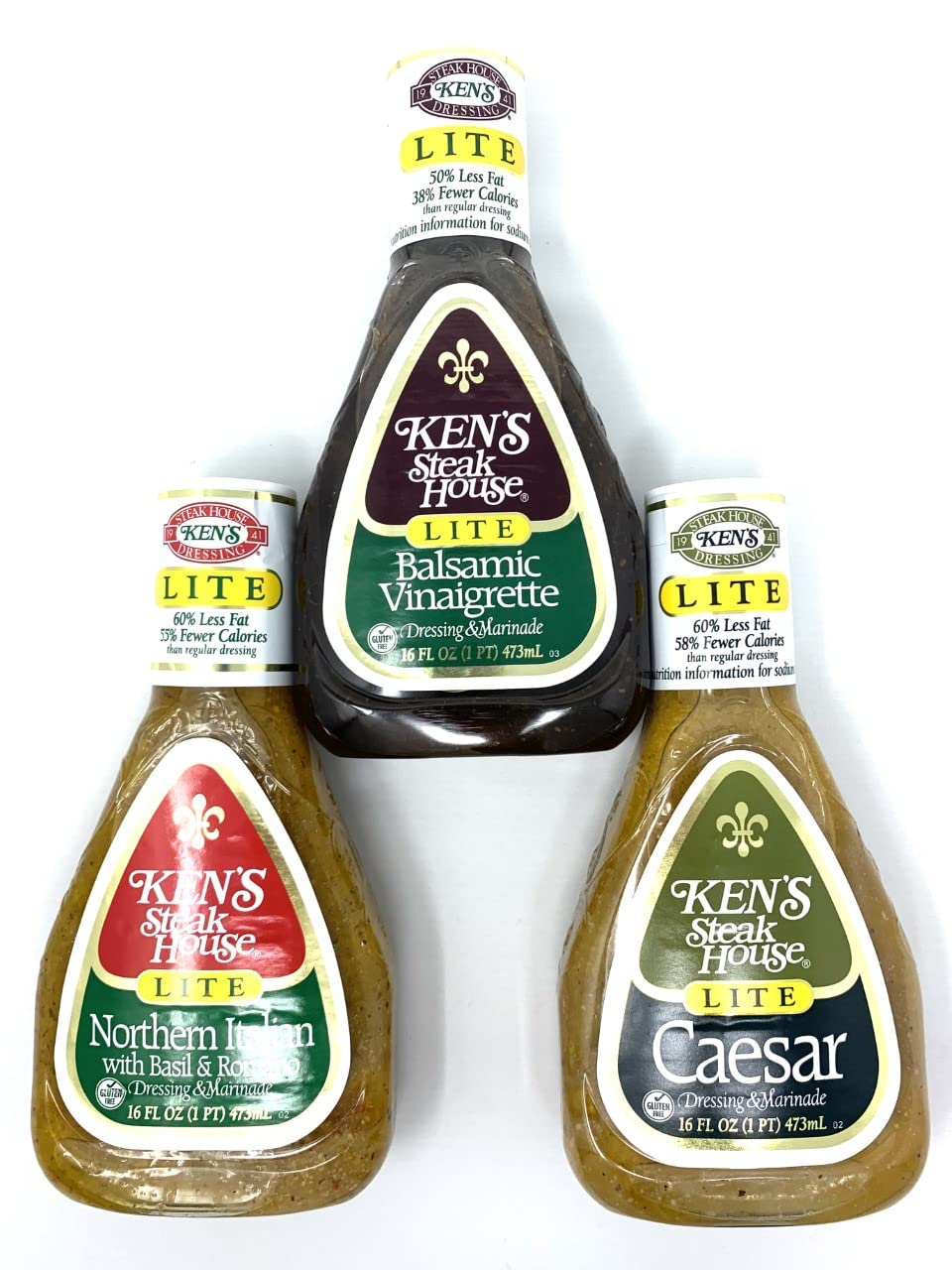 Ken's Steak House Lite Dressing Variety 3 Pack Lite