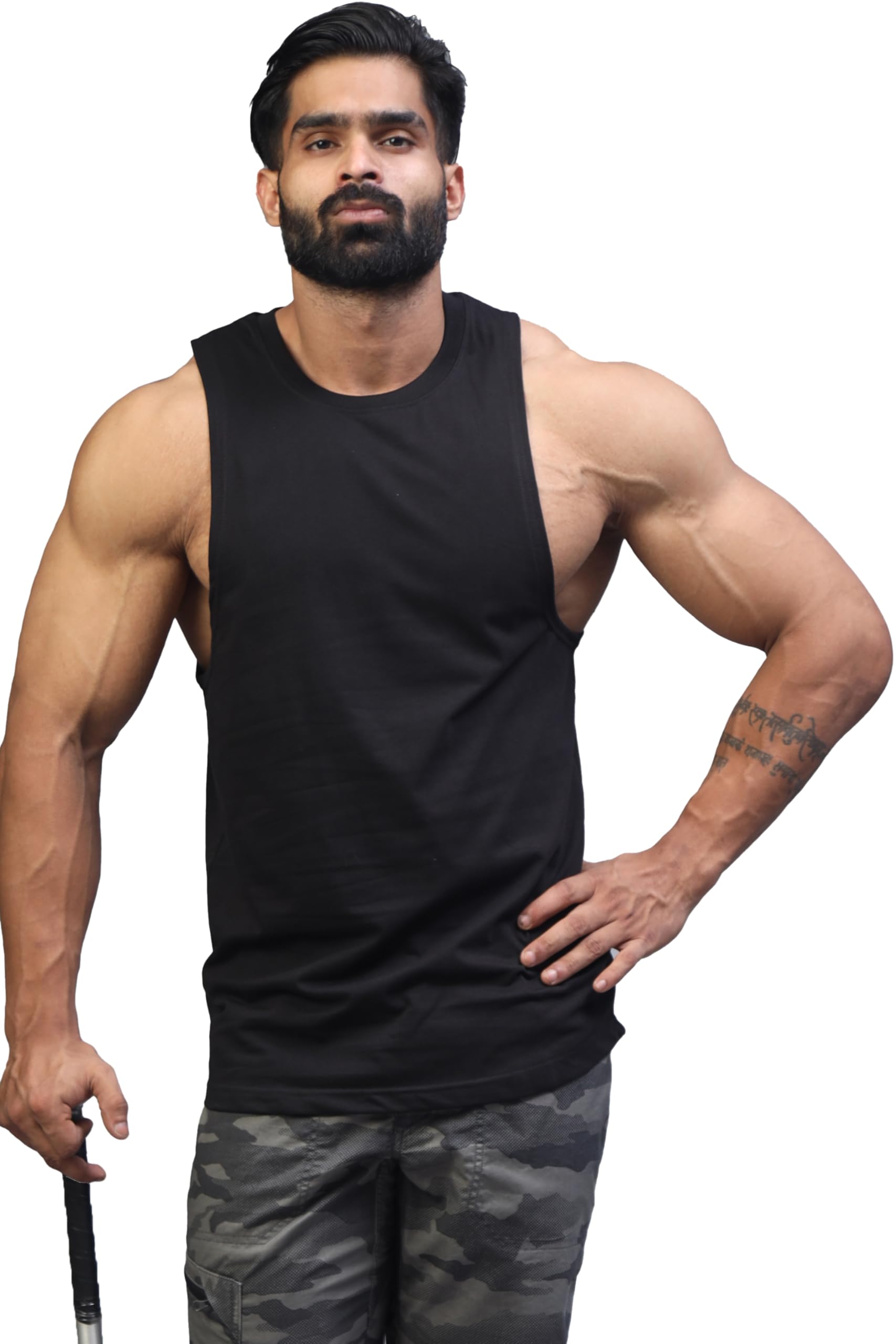 juari be a gentleman Men's Supper Combed Narrow Shoulder Gold Finish Sleeveless Deep Arm Cut Cotton Vest-picture-30