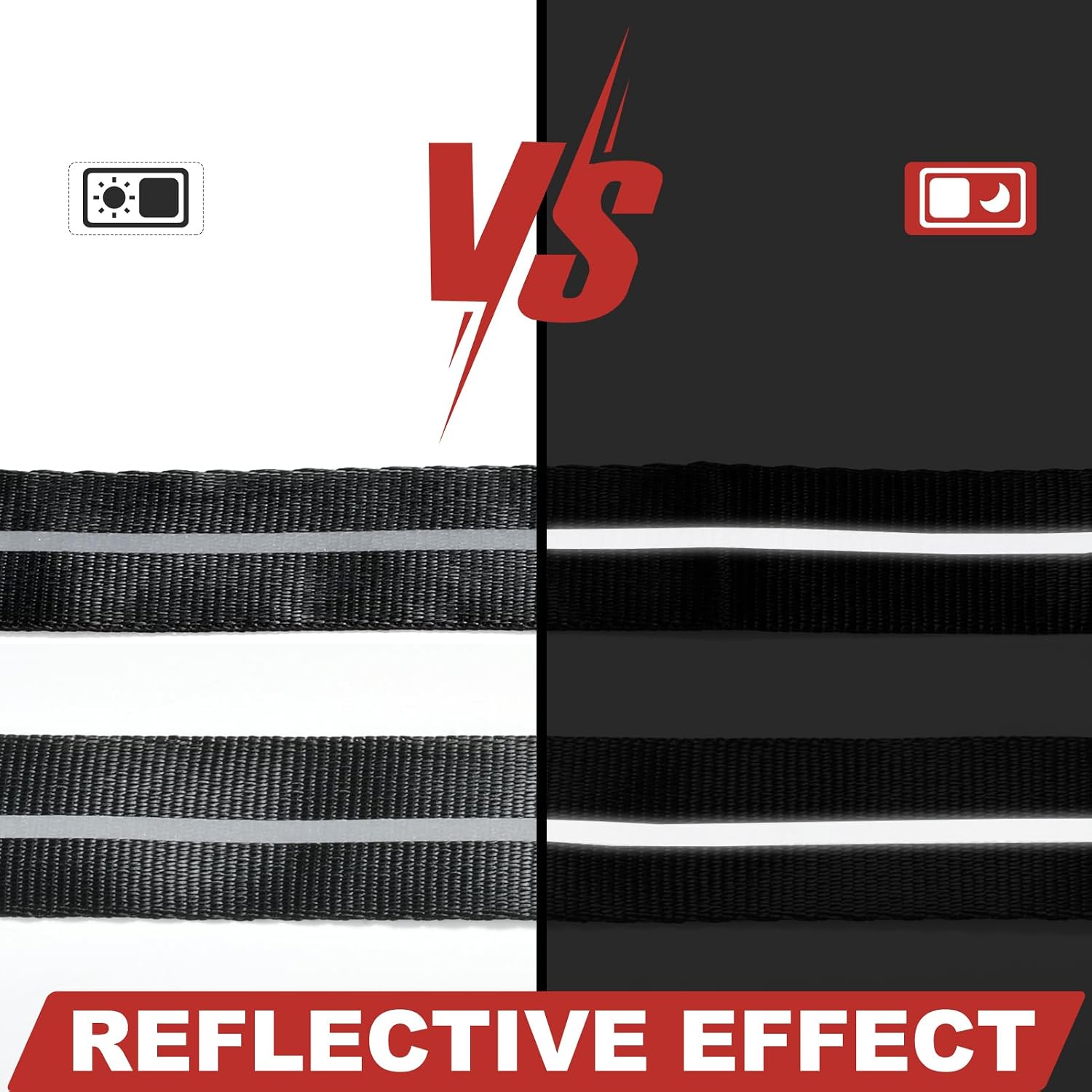 Reflective Lashing Straps with Soft Padded Cam Buckle - High Strength Kayak Straps for Outdoor Activities, UV Resistant Tie-Downs for Securing (1inch 9ft 1,500 lbs)