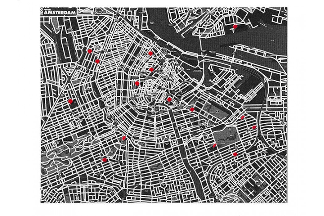 Palomar Pin City - Mappa da Parete Amsterdam, Nero