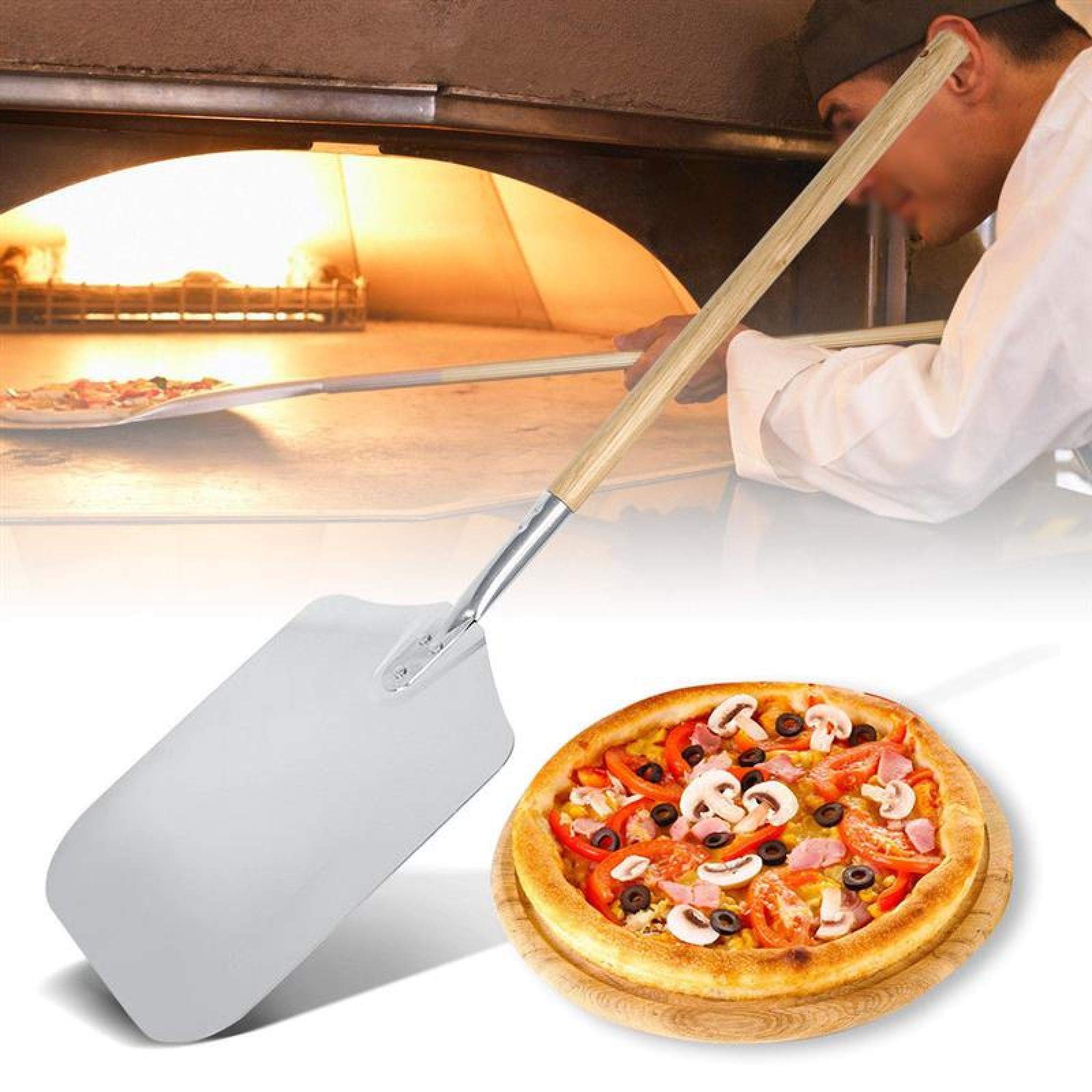 Łopata do pizzy Aluminiowa łopata do pizzy z drewnianą rączką Profesjonalne narzędzia restauracyjne Łopatka do pizzy w kuchni domowej