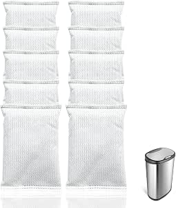 10-Pack Activated Charcoal Odor Absorber Filter Refills for iTouchless Trash Cans (1.2 lbs each)