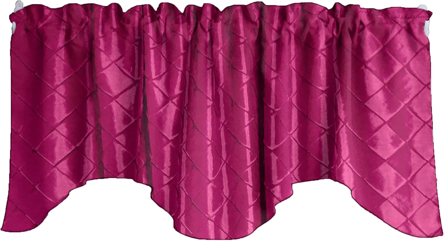 Zen Creative Designs Pintuck Taffeta Scalloped Wave Window Valance Home Décor Bedroom Nursery Kitchen Window (Ivory)