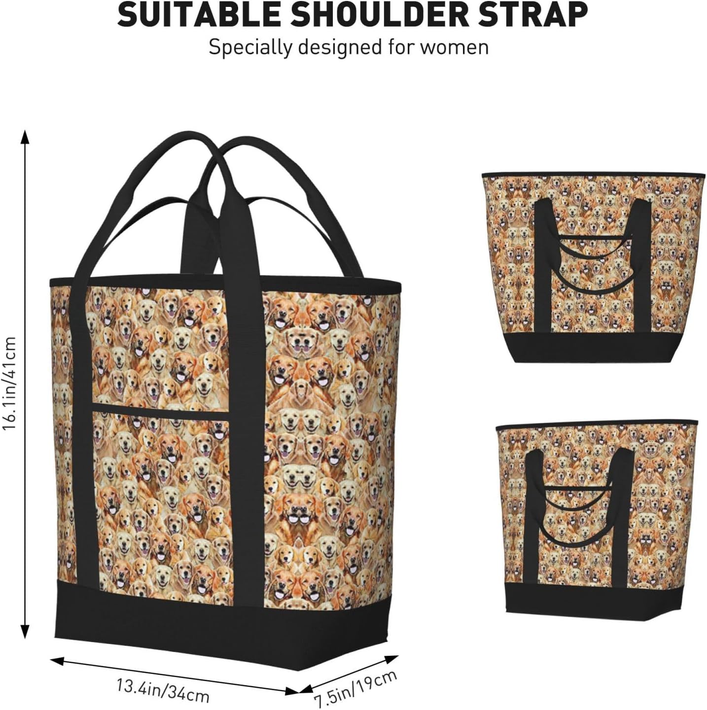 Labrador Retriever Dogs Print Large Cooler Bag Tote Bag,Reusable Grocery Bag,Lunch Box Bag, For Picnic Beach Camping