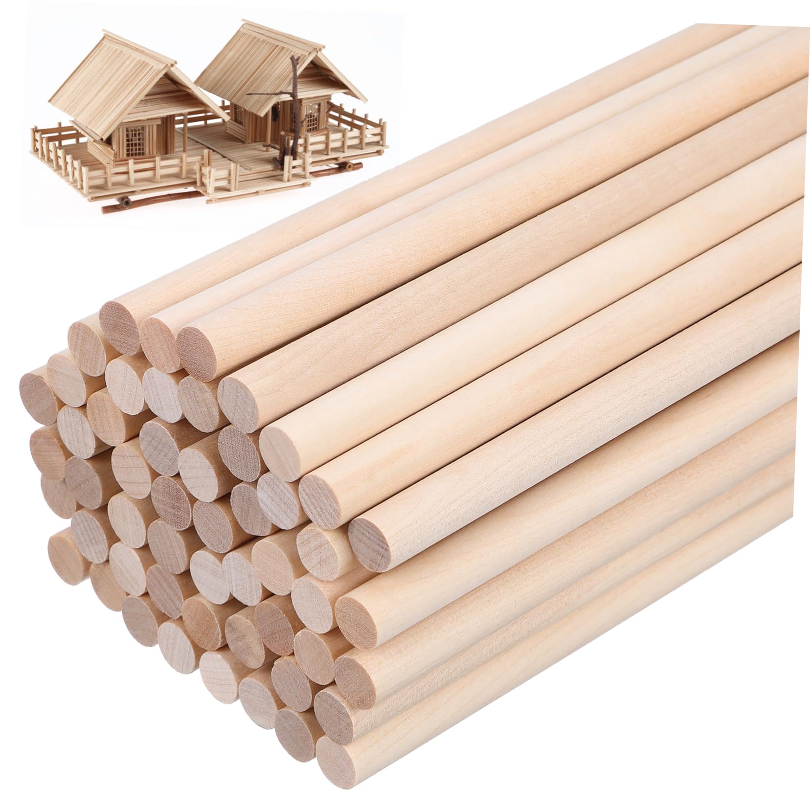 Bastoncini di Legno per Lavoretti in Betulla, 50 Pezzi
