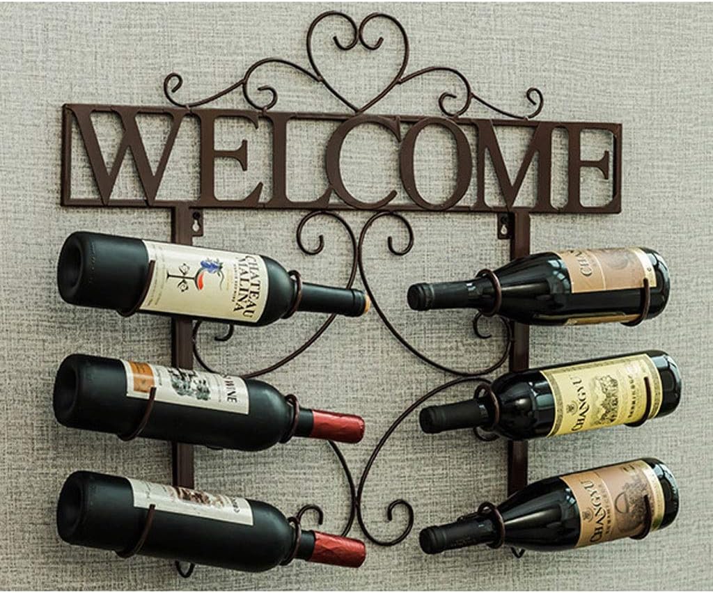 Countertop Wine Racks Wall Mounted Wine Racks, Red Wine Storage Racks, Champagne Drink Wine Shelf for Living Room Restaurant Bar Wall Shelf Wine Holder Wine Cellar Gift (Color : Black)