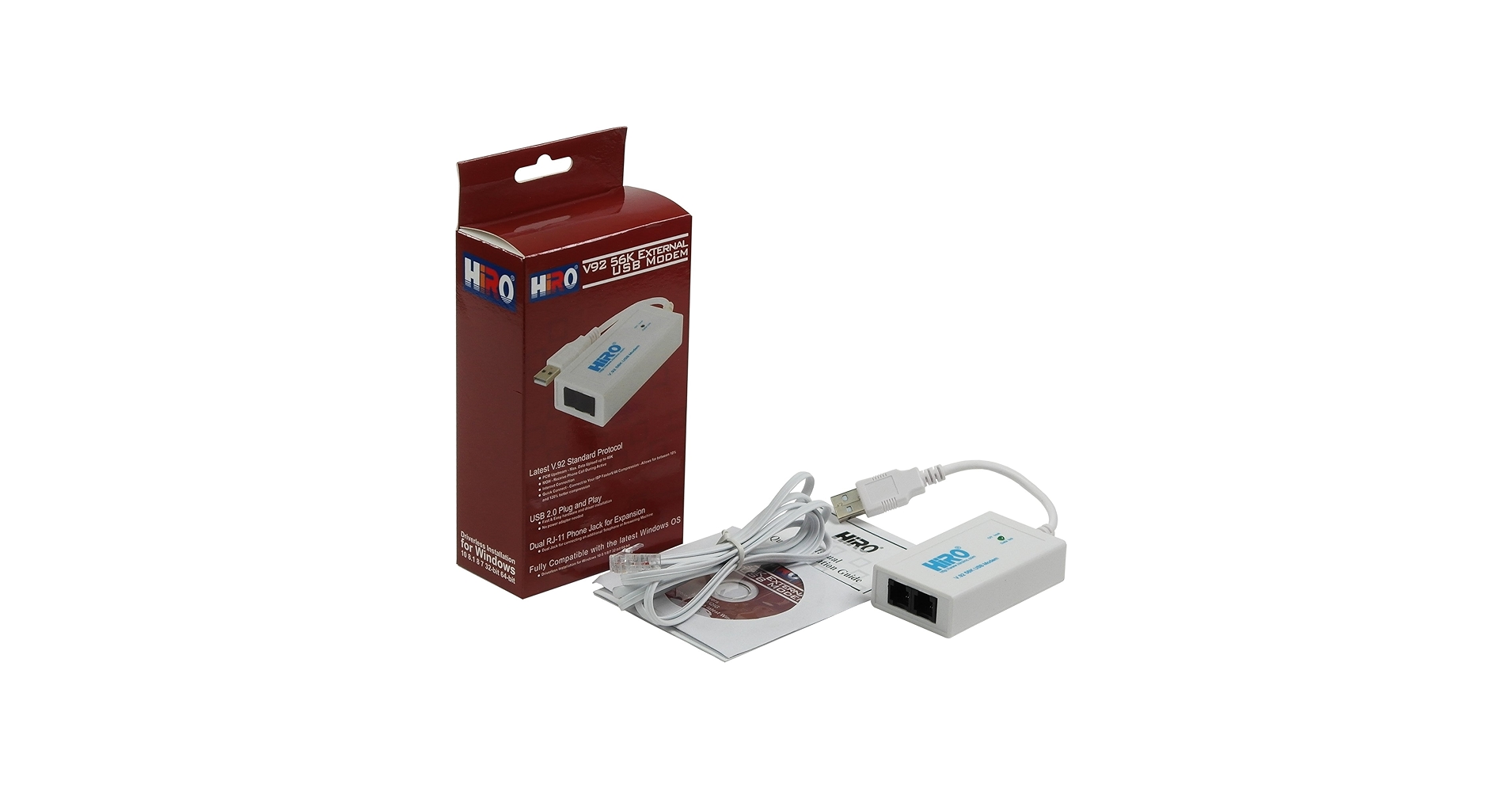 PC周辺機器 HiRO V92 56K External USB Data Fax Dial Up Internet Modem Dual Port Built in Buzzer Truly Plug n Play Dless Installation Built in ggw725x Amazon.com: HiRO V92 56K External USB Data Fax Dial Up
