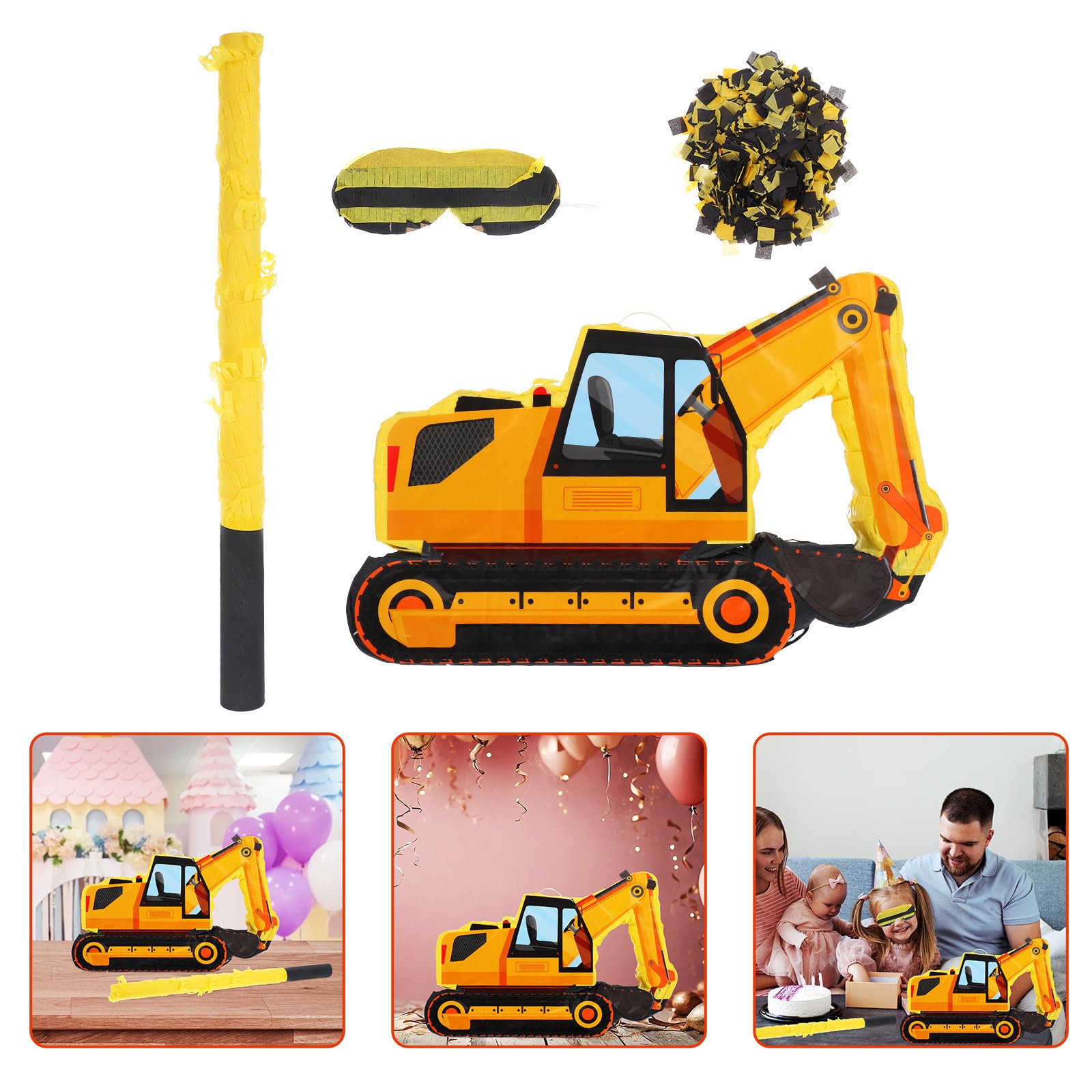 Piñata de Excavadora 1 Set de Papel para Fiesta Infantil