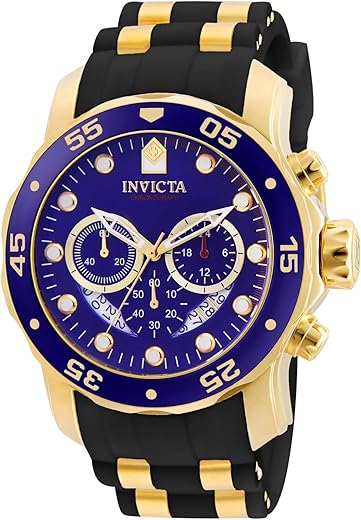 Invicta Polyurethane Pro-Diver Analog Blue Dial Men Watch-6983, Black Band