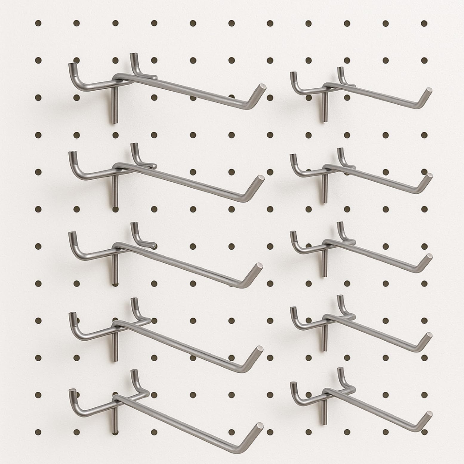 Q1 Beads 12 Pack 4" Heavy Duty Pegboard Peg Hooks for 1� Spaced Pegboards, Utility Hooks for Wall Organizing in Home or Garage (Chrome, 4 inch, 12 Pcs)