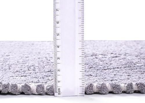 Miniatura 3 de Ramanta Home Alfombra reversible 100% algodón con diamantes tejida a mano de 24 x 60 pulgadas, gris, suave, lavable para baño, cocina, dormitorio,