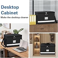 Vista 7 de File Box with Lock - Portable File Organizer Box with Handle, Sturdy Important Document Organizer with Label, Slide, Reflective Strip for Hanging
