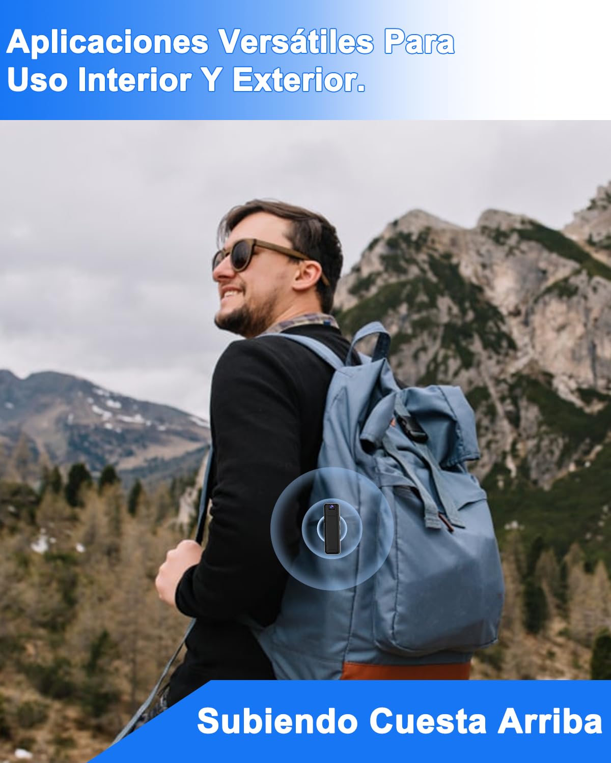Bextgoo Body CAM, 1080P Mini Camara Espia Sin WiFi con Tarjeta TF de 32 GB, 8-10 Horas de Autonomía, Objetivo Giratorio de 180°, Cámara Corporal para Ciclismo/Viaje/Deporte al Aire Libre