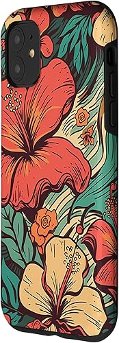 Miniatura 2 de Funda hawaiana tropical retro con diseño de hibisco hawaiano para iPhone 11