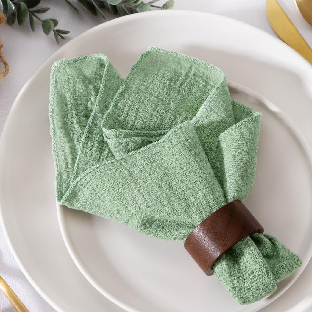 Socomi Set van 12 linnen servetten, smaragdgroen, Kerstmis, Pasen, lente, doek servetten, wasbare franjes, 43 x 43 cm, voor bruiloft, feest, bruidsfeest, babyshower, verjaardagstafeldecoraties