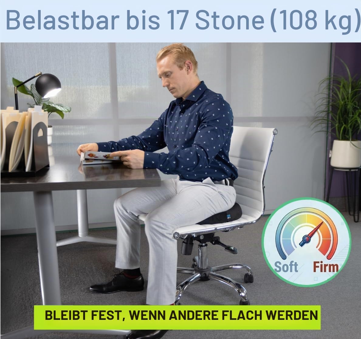 Ergonomic Innovations Hämorrhoiden Sitzkissen für Druckentlastung, Orthopädisches Sitzring Steißbein, Dekubitus Kissen, Sitzring Nach Op, Steißbeinentlastung - Sitzen Festigkeit (Schwarz)