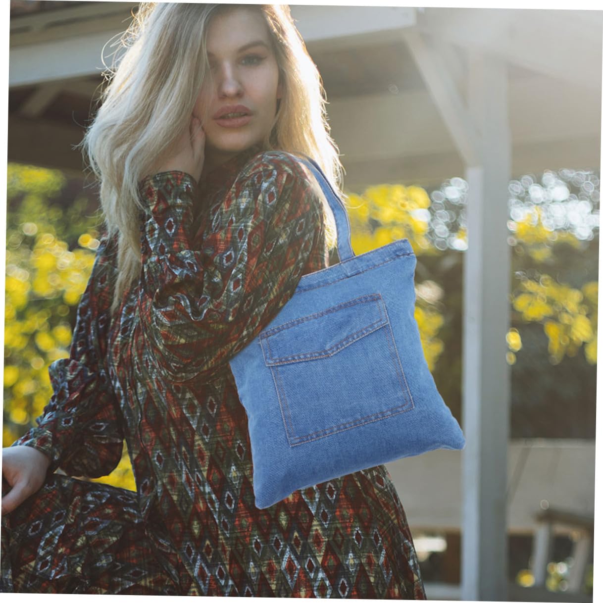 ifundom Borsa Tracolla Donna in Denim Grande Capacità, Leggera e Versatile, Spalla Singola Comoda per Uso Quotidiano e Lavoro, Design alla Moda Unico